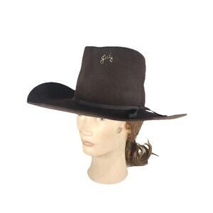 Resistol Vtg 3X Beaver Felt Sz 7 Brown Judy Long Oval Self Conforming Cowboy Hat